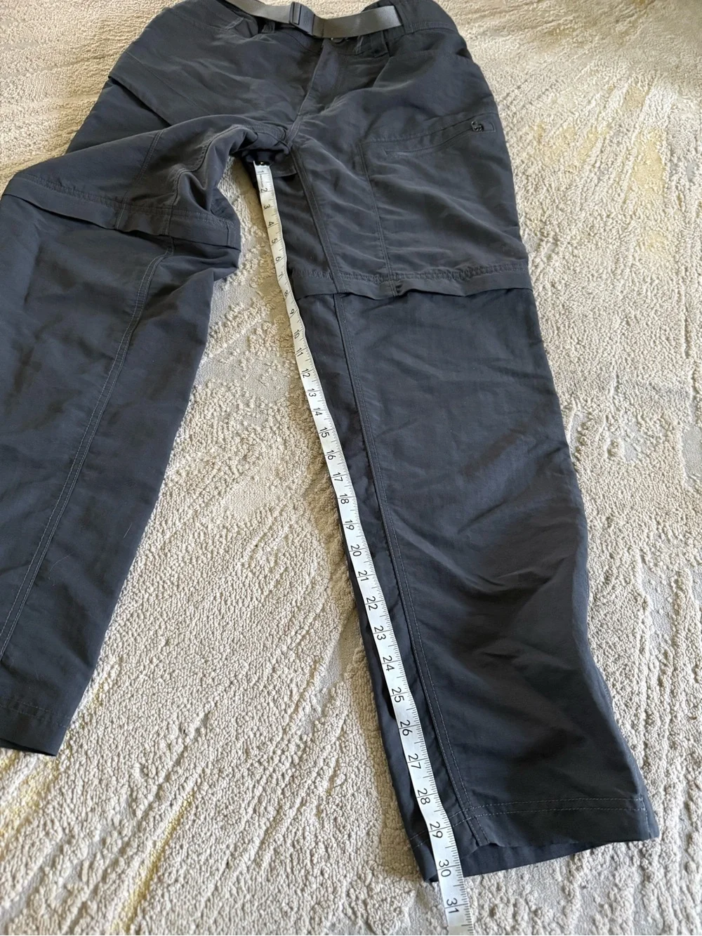 North Face Trail Convertible Pants zip off shorts gray hiking small
